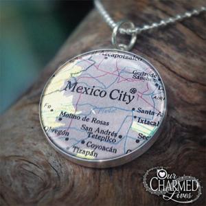 Genuine Sterling Silver Map Of Mexico City, Mexico..